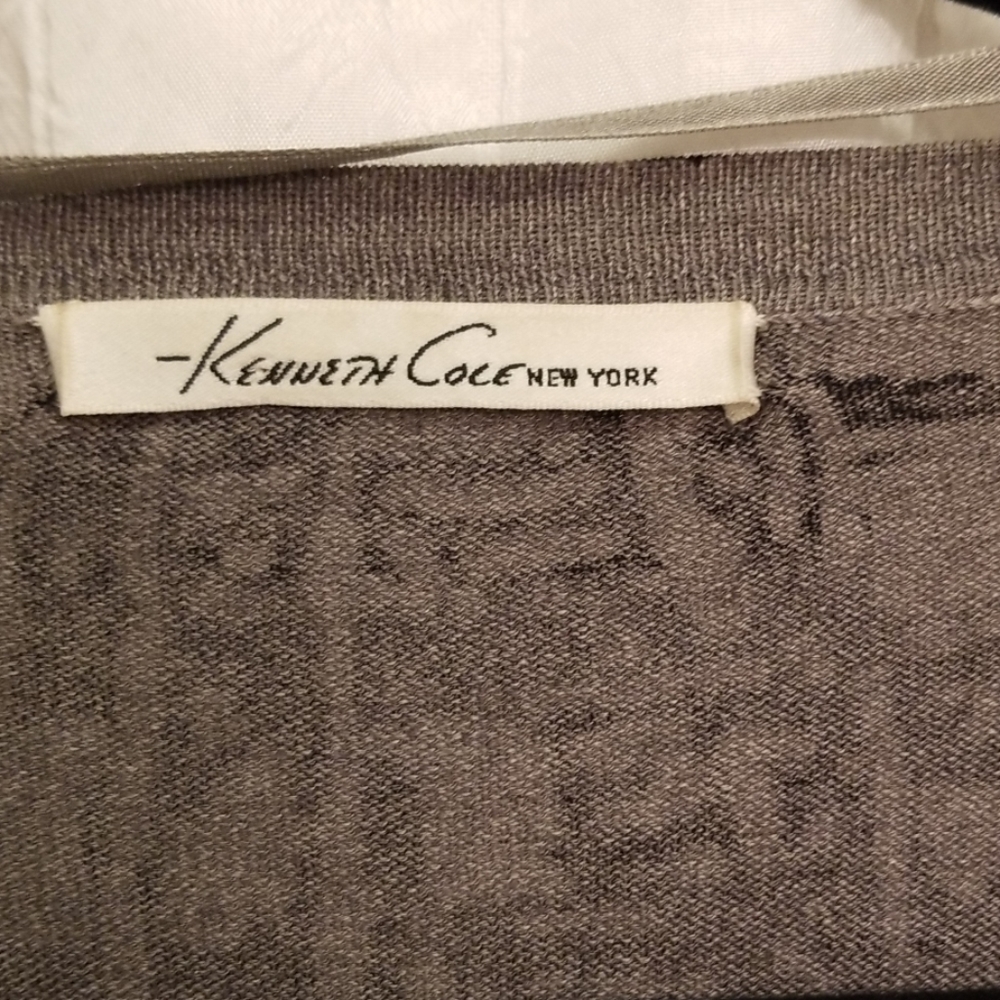 Kenneth Cole Abstract Print Cascade Cardigan EUC - Picture 3 of 5